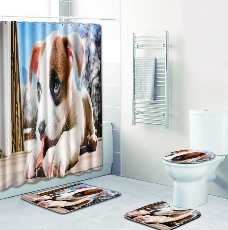 Набор ковриков для ванной Zeegle с принтом щенка коврик входа в туалет набор