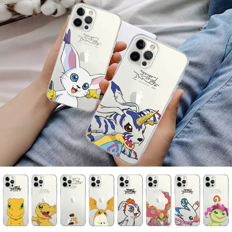 

Japanese Anime Digimon Cute Monster Phone Case for iPhone 11 12 13 mini pro XS MAX 8 7 6 6S Plus X 5S SE 2020 XR case