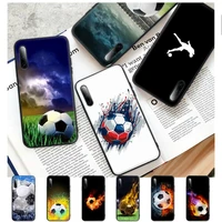 fire football soccer ball black silicone mobile phone cover for xiaomi mi note 10 6 a2 8 lite 9 se 9t pro a1 case
