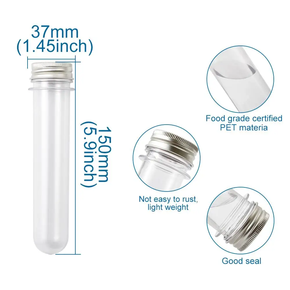 

Pandahall 12pcs/box Excellent Clear Tube Plastic Bead Containers with Lid Jewelry display 15x3.7cm