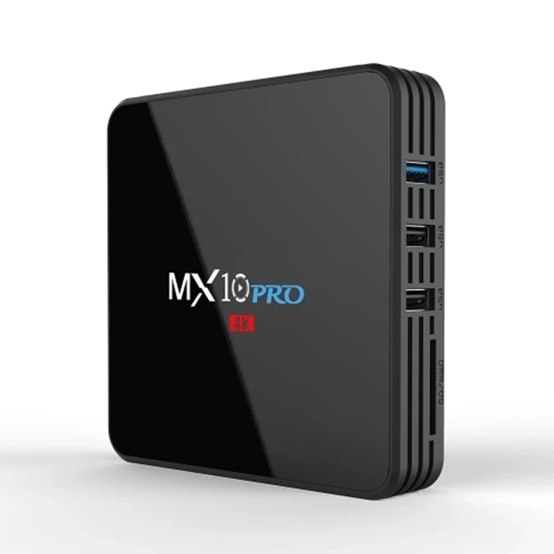 ТВ приставка Mx10 Pro Android 8 1 4 ГБ/32 ГБ Rk3328 / 4K Vp9 H.265 Hdr10 Usb3.0 Bluetooth