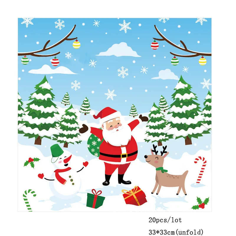 Товары для рождественской вечеринки бумажные салфетки с Санта-Клаусом