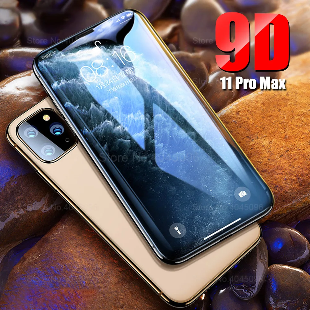 Изогнутое стекло 9D для IPhone 11 Pro Max закаленное ProMax 11Pro 2019 защитное защитная пленка