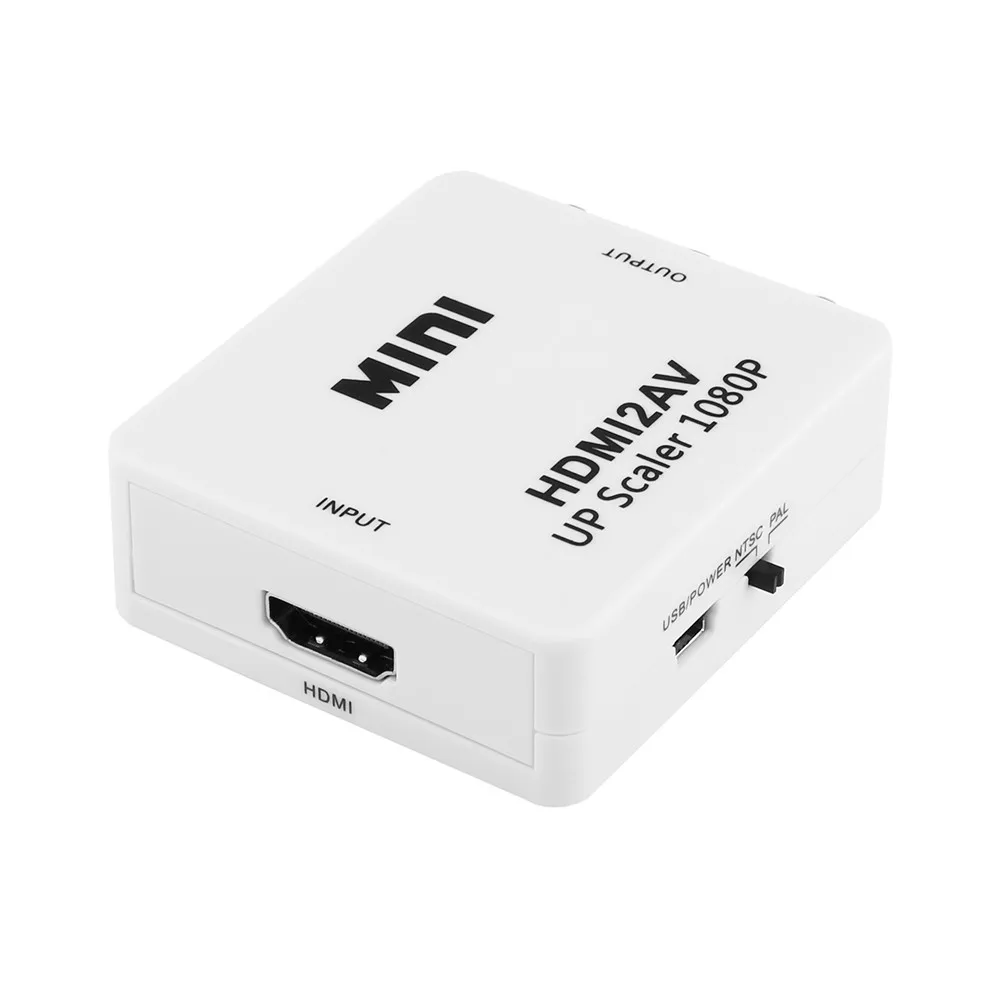 

1080P HDMI2AV Adapter HDMI-compatible To AV RCA Converter AV/CVSB L/R Video Converter Box Composite Connector Support NTSC PAL