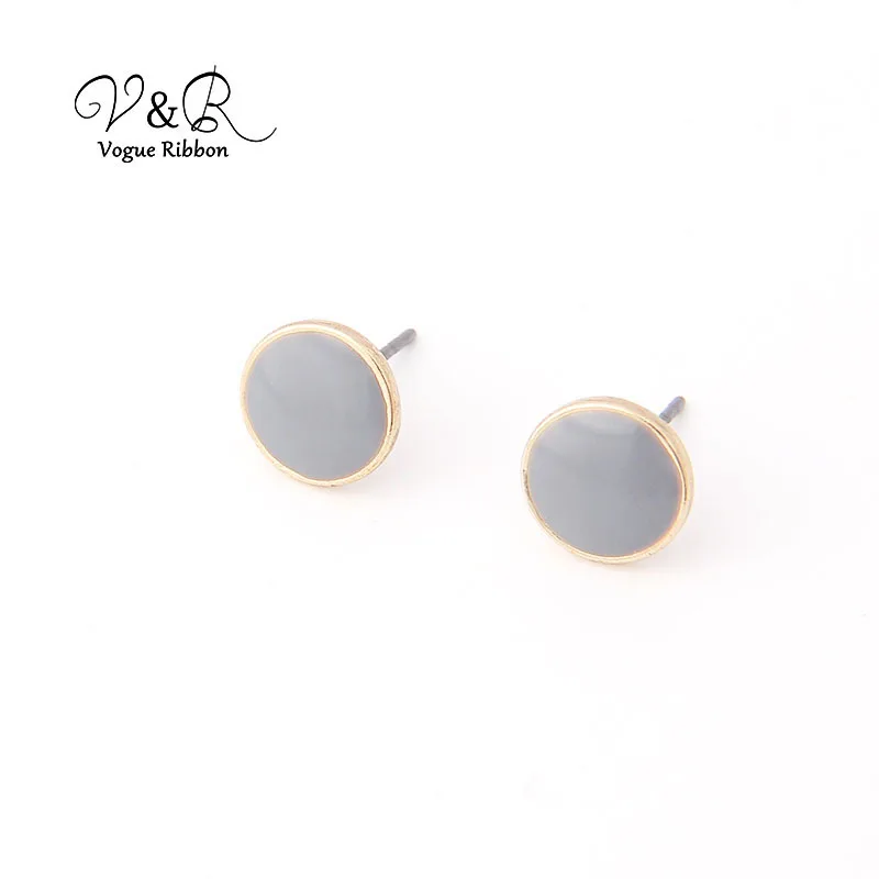 Разноцветные Милые эмалевые серьги-гвоздики в наборе из 3 пар маленькие