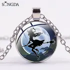 Волшебный кулон в виде Ведьмака подойдет в качестве подарка как для мужчин, так и для женщин метла с изображением летающей ведьмы Луны с живописным узором в готическом стиле Чокер-оберег украшения, подарки, аксессуары