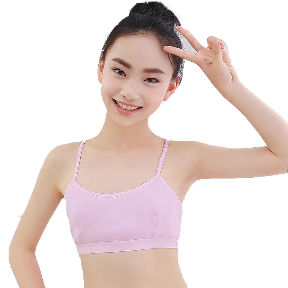 

3 Pieces/Lot Cotton camisole for teenager girl young 9-15 years old bra female Puberty Wrapped chest soft tube top