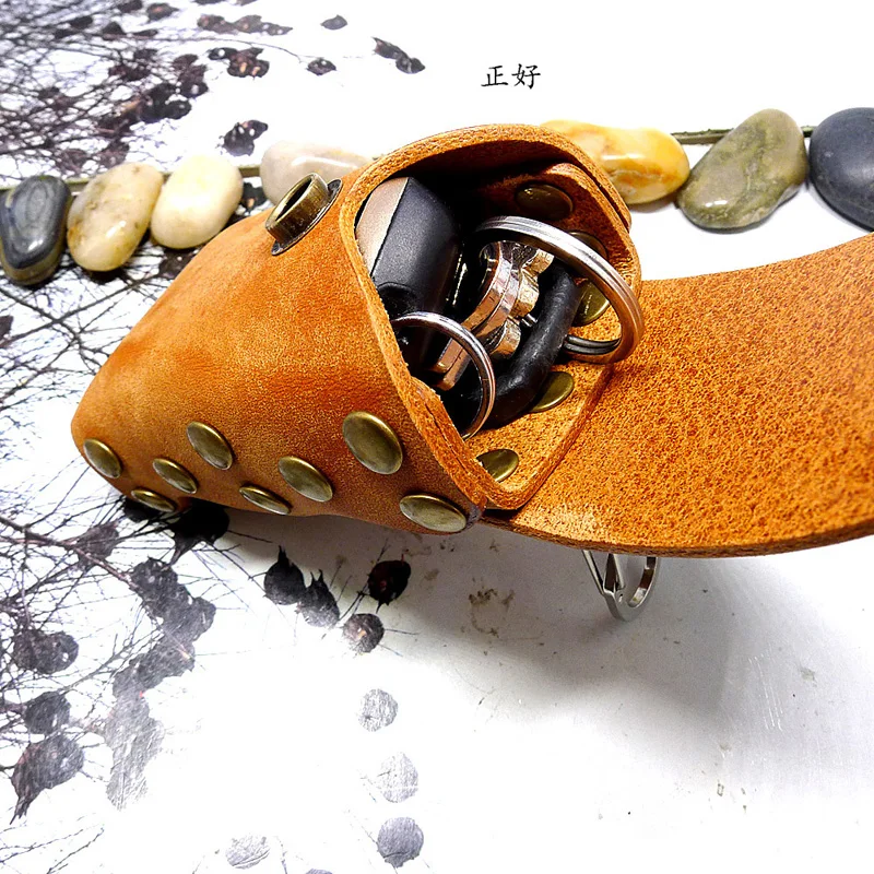 Чехол для ключей blongk из кожи ручной работы органайзер дома чехол с заклепками на