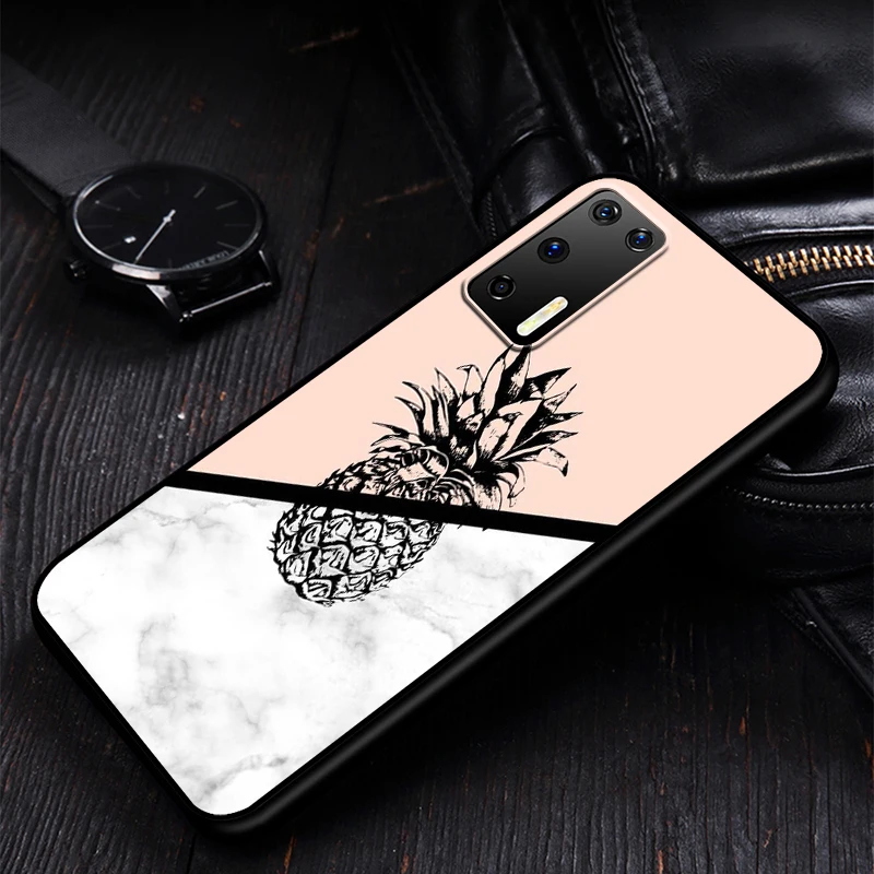 

Colorful Pineapple Silicone Phone Case for Huawei P30 P20 P40 Lite E Pro P Smart Z Plus 2019 P10 P9 Lite Black Cover