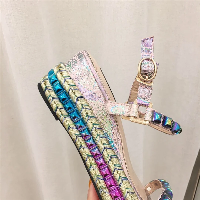 2020 осень модные женские разноцветные сапоги для дождя с заклепками круглый носок