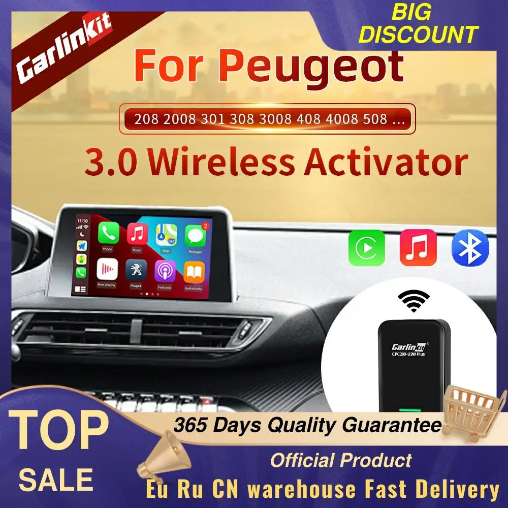 

Carlinkit 3.0 Wireless Carplay Adapter for Peugeot 208 2008 301 308 3008 408 4008 508 5008 Expert Partner Tepee Traveller Rifter