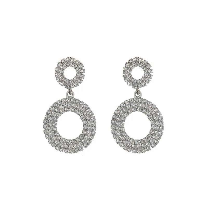 

Shine Round Geometric Hoop Earrings For Women Circle Circle Jewelry Party Crystal Gifts 1pair Geometric Earrings Earrings M8J2