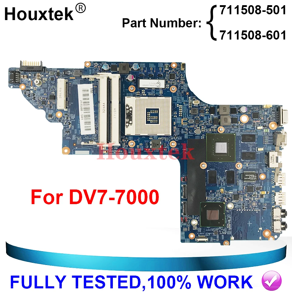 

Mainboard For DV7-7000 DV7T-7000 Laptop motherboard 711508-001 711508-501 711508-601 48.4ST10.031 HM77 100% full Tested