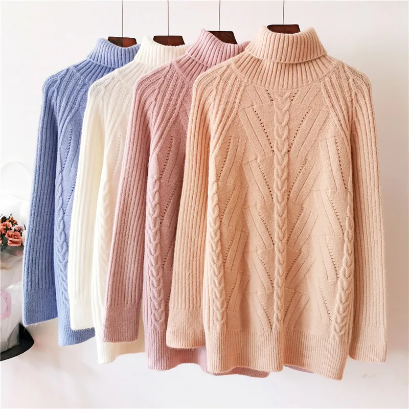 

2021 Female Pullovers Winter Sweater Winter And Autumn Turtleneck Sweater Full Sleeve Ladies Fashion Sweaters Female Pullover