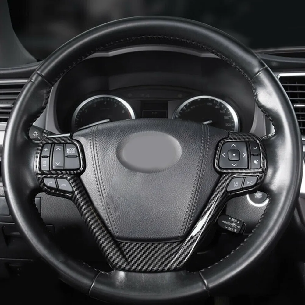 

Steering Wheel Cover Trim Carbon Fiber For Toyota Highlander Interior Patch