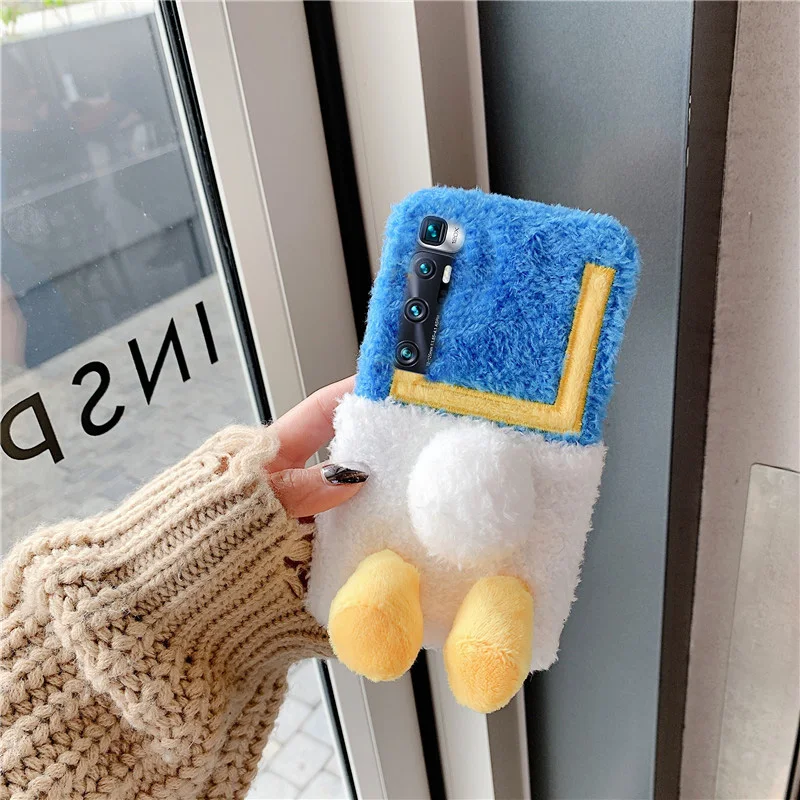 Симпатичный 3D плюшевый чехол с утенком теплый пушистый для телефона Xiaomi Redmi K30 Pro Mi