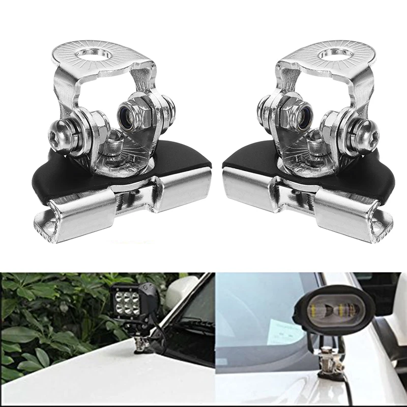 

2pcs Stainless Steel Universal Car Auto Hood LED Work Light Bracket Holders