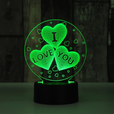 3d Медведь покер 7 цветов Светодиодные ночные лампы для детей сенсорный