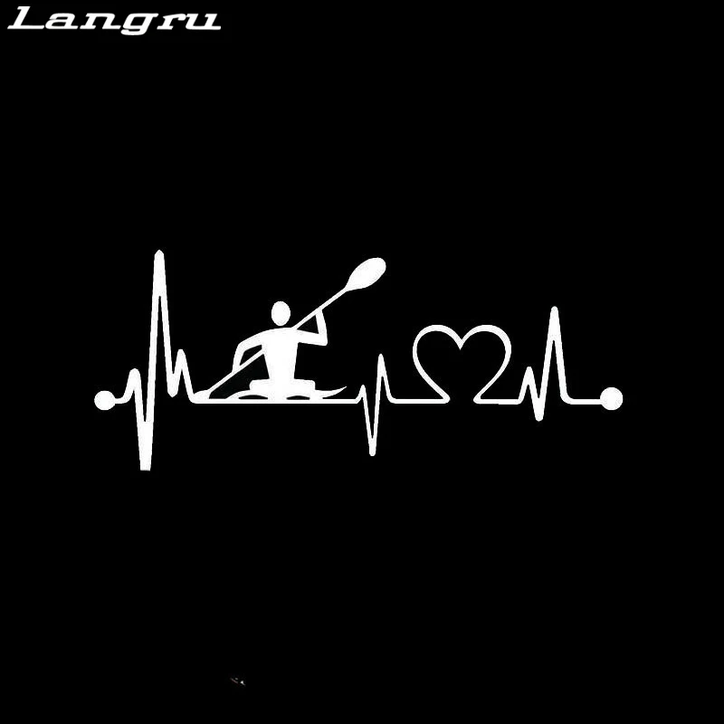 

Personality Heartbeat Lifeline Kayak Vinyl Graphics Decals Creative Car Stickers Accessories Jdm