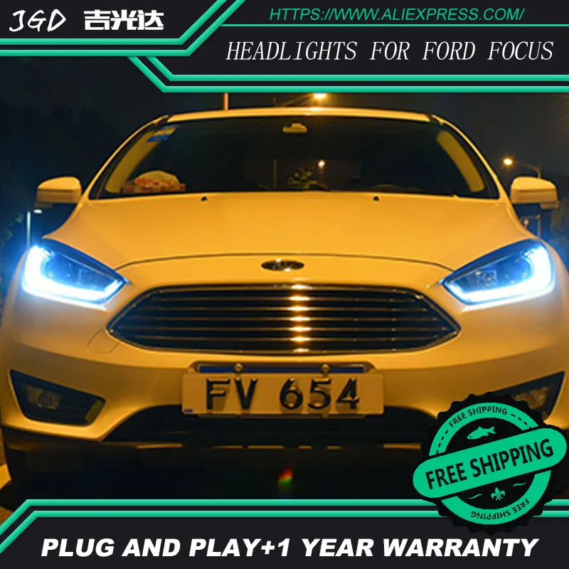 Автомобильный Стайлинг Головной фонарь чехол для Ford Focus фары LED фара DRL H7 D2H Hid