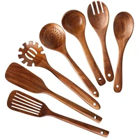 7 pack cooking nonstick cookware wooden kitchen utensils setwooden spoons for cooking natural teak wood kitchen spatula set