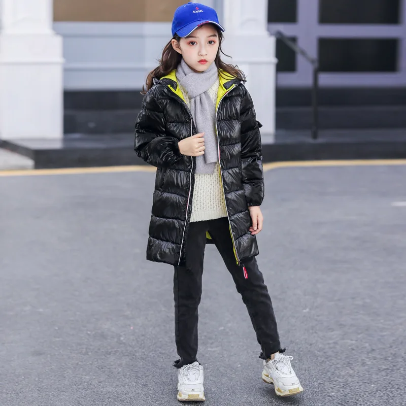 2019 г. осенне зимние куртки с хлопковой подкладкой для девочек Детская светящаяся