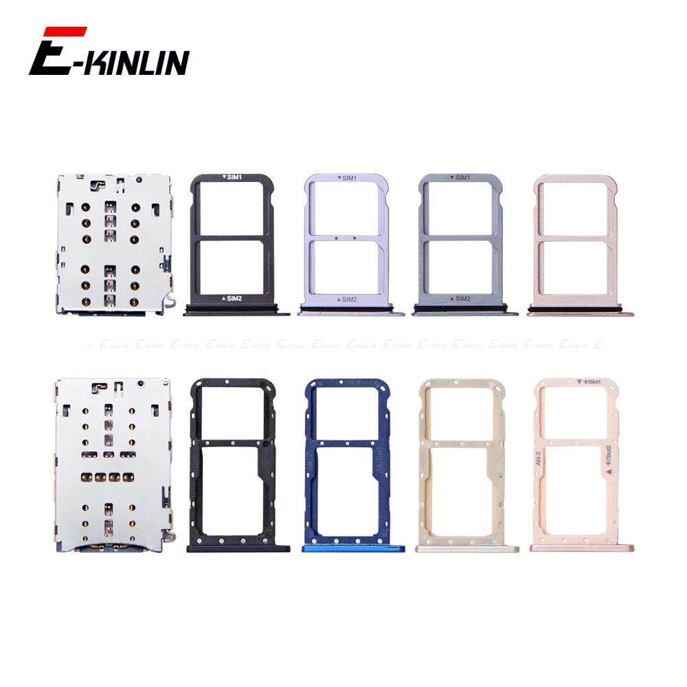 

10pcs/lot Sim Micro SD Card Socket Holder Slot Tray Reader For HuaWei P20 Pro Lite Adapter Container Connector Replacement Parts