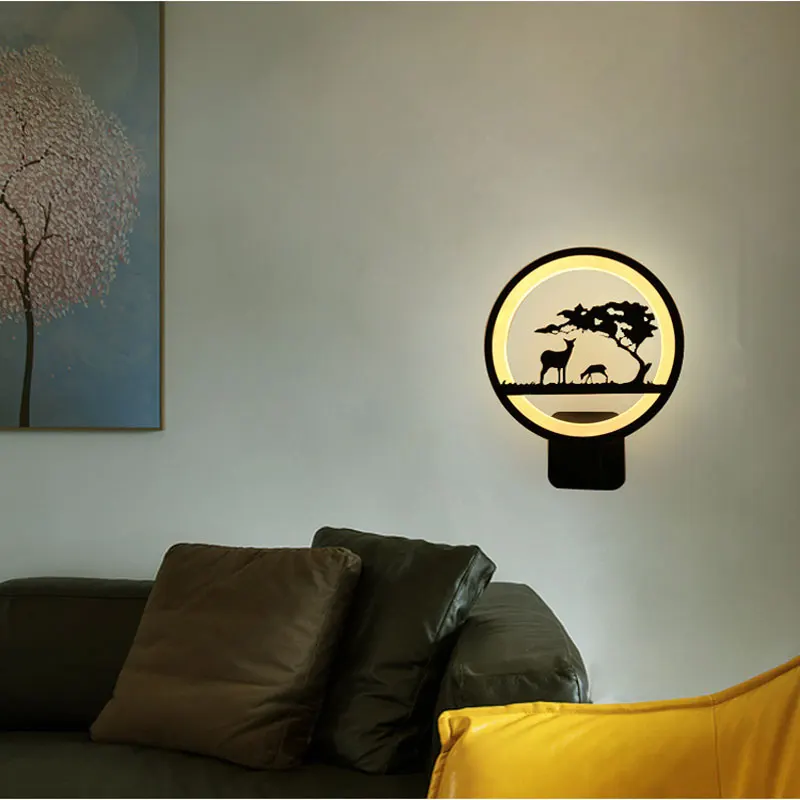 

Светодиодный настенный акриловый современный черный светильник с отделкой для дома, гостиной, прикроватного столика, спальни, люстры, ново...