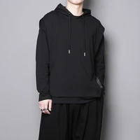 mens long sleeve hoodie autumn and winter new brunet personality stitching design youth fashion trend versatile hoodie