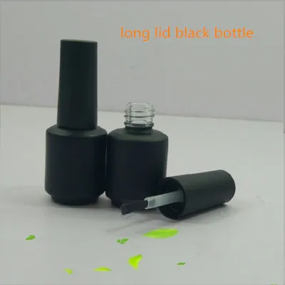 long lid black 10/30/50 шт 8 мл Стекло ногтей бутылка пустая бутылка под лак для ногтей трубки для ногтей гелевые тюбики с Кисть Nail Art контейнеры для бутылок - Цвет: long lid black
