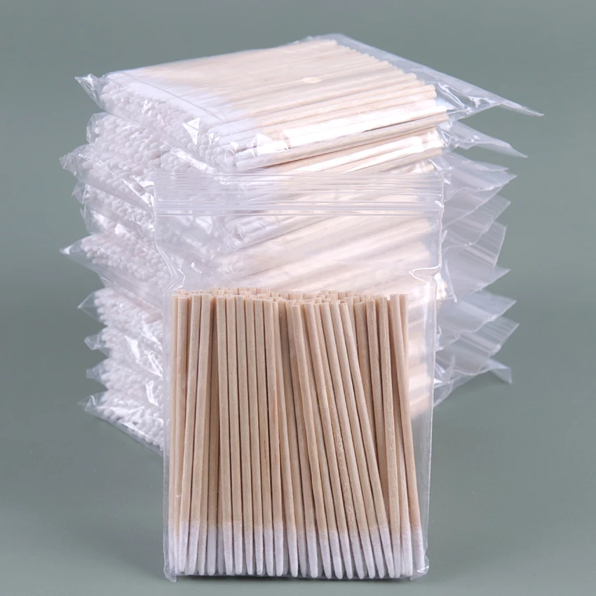 100 шт Деревянные ватные палочки для наращивания ресниц инструменты ухода за
