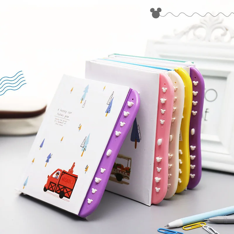 

Kawaii Paper Notebook with Lock Cartoon Cat Bear Planner Organizer Girls Boys Personal Travel Diary Journal Note Book Stationery
