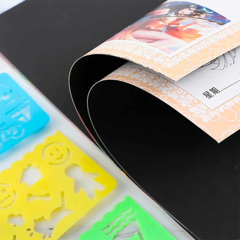 

A4 Scratch Paper Dazzle Color Scratch Painting Sand Paper Student Children Color Monochrome Scraping Wax Painting Art Graffiti