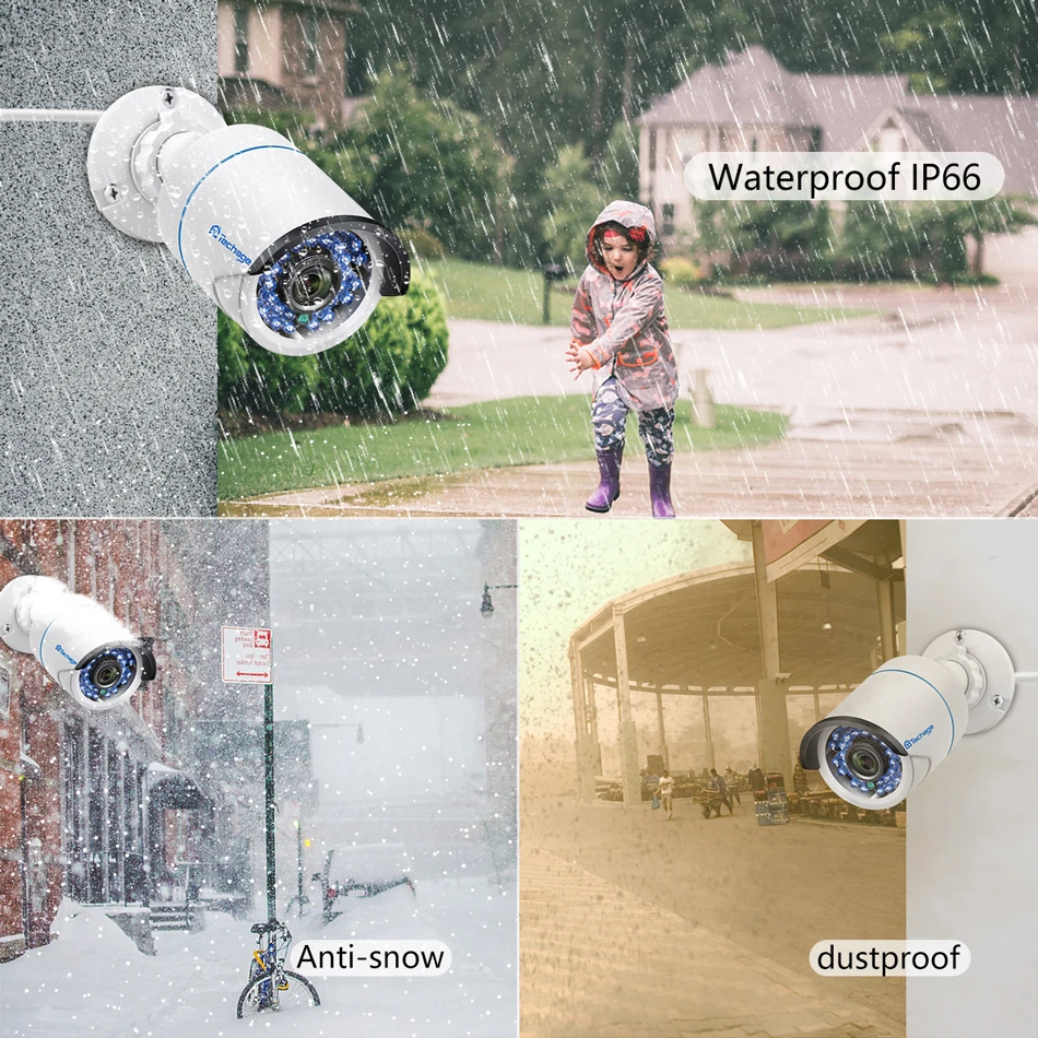 Techage H.265 1080P 48 В POE IP камера 2MP Аудио Микрофон ИК Открытый Водонепроницаемый P2P ONVIF CCTV видео безопасности наблюдения