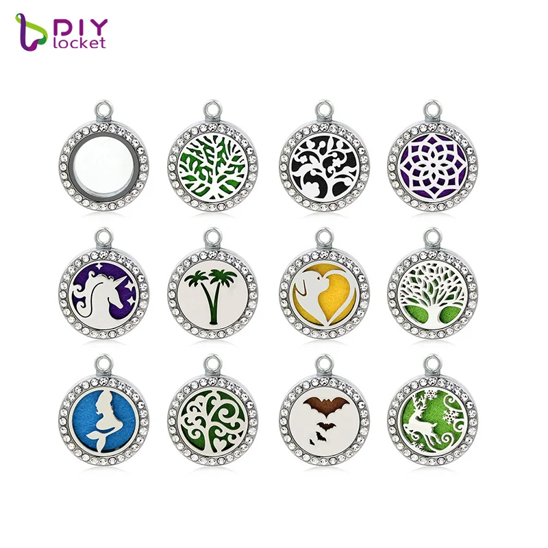 20 мм Кристалл Круглый Сплав ожерелье для ароматерапии оптом с бесплатными