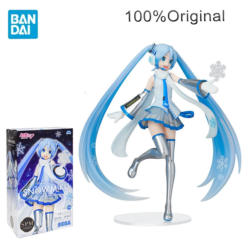 Аниме оригинальная экшн-фигурка Sega синяя Hatsune Miku Сноу версия. Модель в виде фигуры