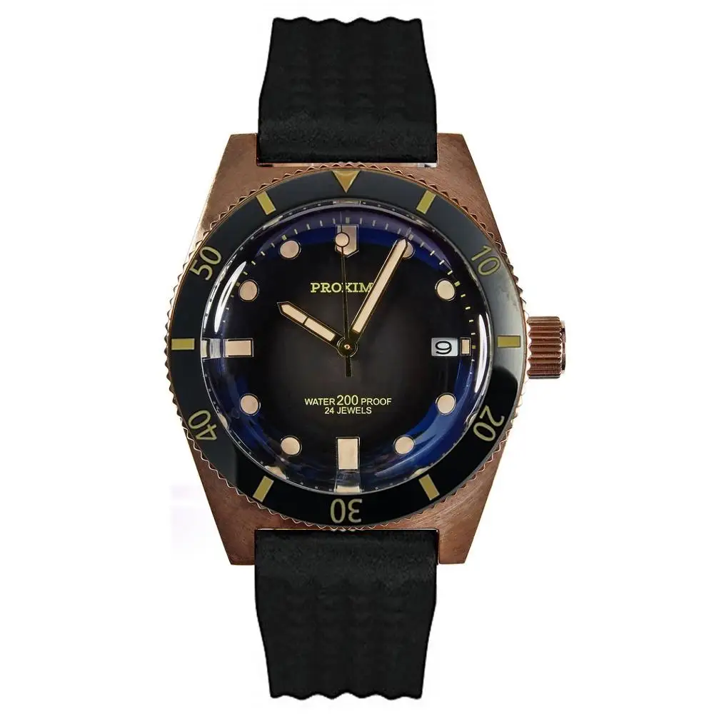PROXIMA Роскошные Мужские автоматические часы Бронзовые Мужчины подводные 200 м