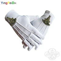 past masonic masters embroidered high quality polyester gloves white