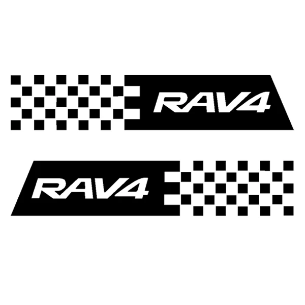 

2PCS RAV4 Checked Flag Car Stickers Creative Decoration Decals for Toyota Rearviea Mirrors Tuning Styling Vinyls D30