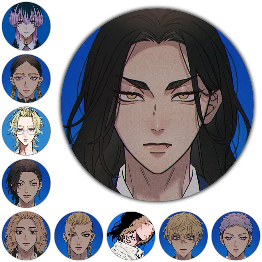 

Blue Tokyo Revengers 58mm Anime Badge Brooch Cosplay Badge Cool Guy Pins Manjiro Sano Chifuyu Matsuno Ken Ryuguji Brooches Boys