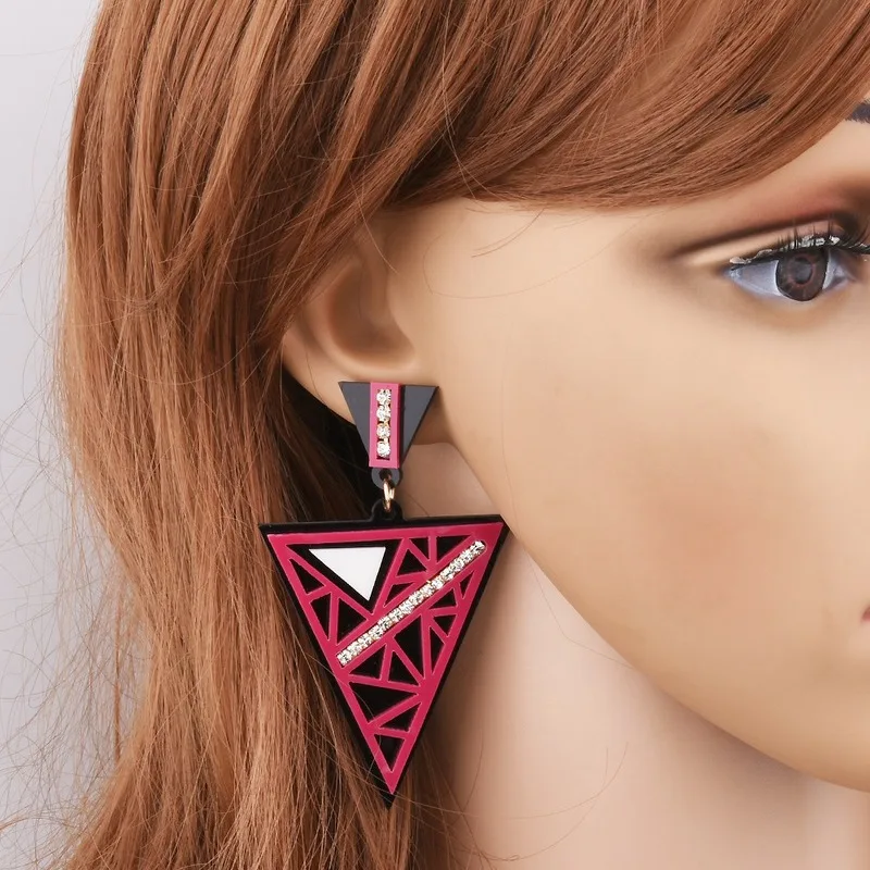 Африканские модные женские ювелирные изделия в уличном стиле треугольные серьги