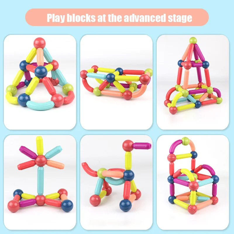 Bloques de construcci&oacute;n magn&eacute;ticos de gran tama&ntilde;o para ni&ntilde;os, juego educativo de dise&ntilde;ador magn&eacute;tico, juguetes magn&eacute;ticos, bricolaje, 12-102 Uds.-5