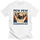Мужская футболка с изображением юмора пью мадафакаса, из чистого хлопка, забавная Винтажная футболка с коротким рукавом, с изображением мопса, одежда, подарок