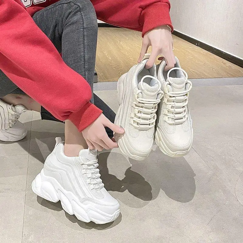 

Increase shoes spring 2021 new muffin platform is versatile online celebrity small white leisure sports women's shoes 9cm