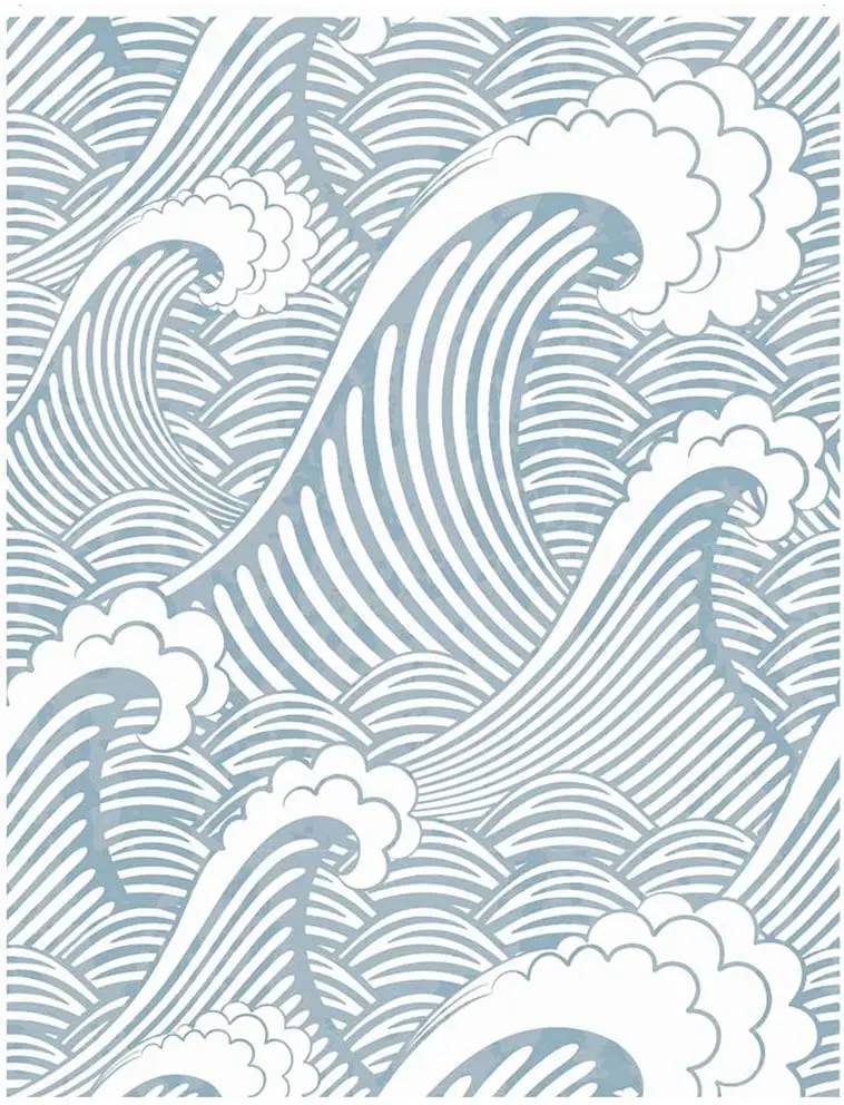 

LUCKYYJ Modern Waves Wallpaper Peel and Stick Removable Vinyl Wall Sticker for Room Decor Self Adhesive Film Shelf Drawer Liner
