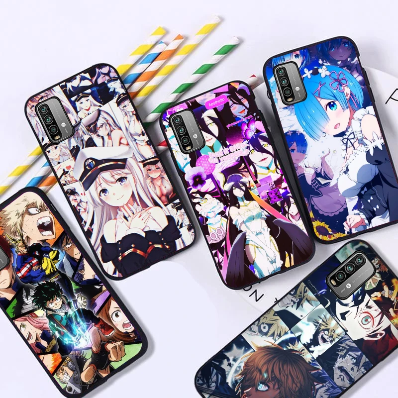 

Hot Japanese Anime Mix Phone Case For Xiaomi Redmi Note 9 10 Pro MAX 5G 9T For Redmi Funda Coque Carcasa Cases Back Cover