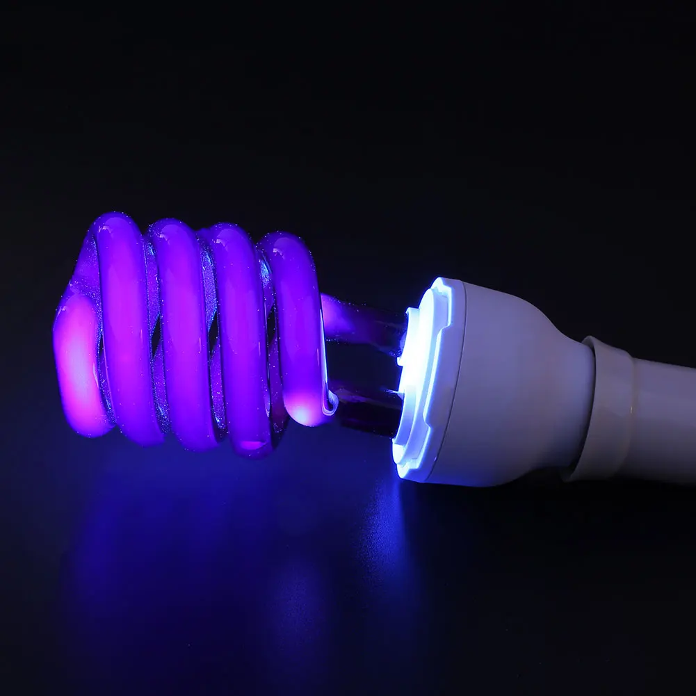 220V E27 15-40W UV светильник лампы УФ ультрафиолетовые люминесцентные светильник лампа Спиральные энергосберегающие черный светильник фиолетовый лампы светильник Инж