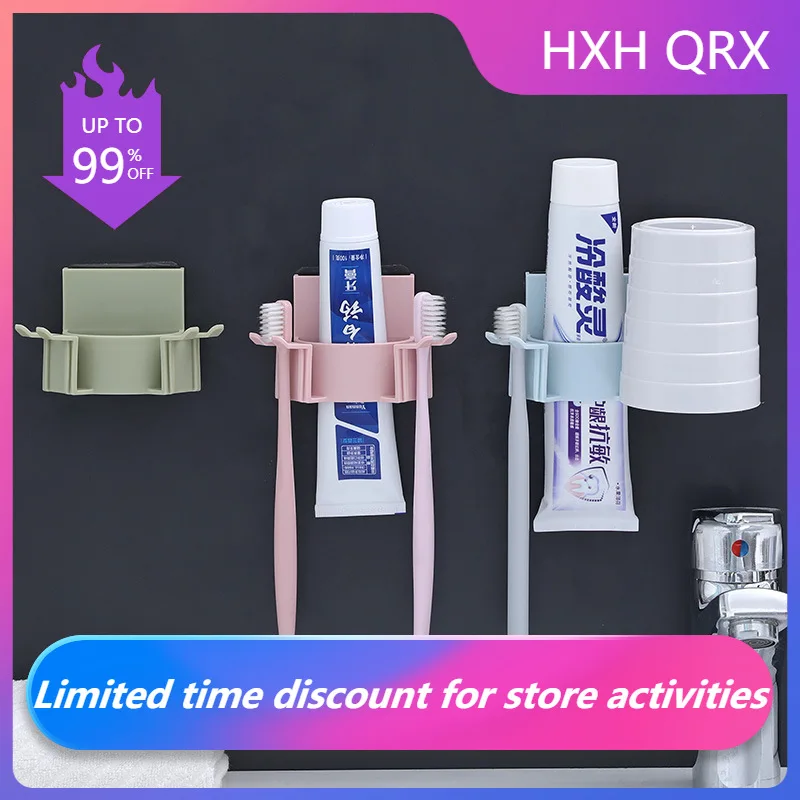 

Bathroom accessories multi-slot toothbrush holder rack toothbrush storage box suspension kit storage wall-mounted toothbrush