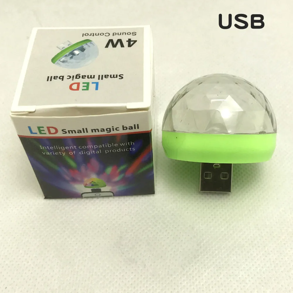 Green Adeeing USB диско светильник светодиодный вечерние светильник s Портативный хрустальный магический шар красочный эффект сценический светильник для дома вечерние караоке Декор - Цвет: Green