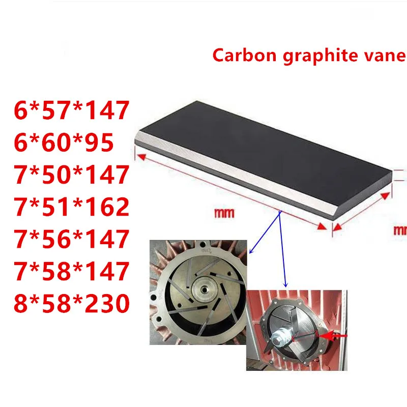 

5pcs 355x65x5mm high strength ,good wear resistance carbon vane ,graphite vane blade